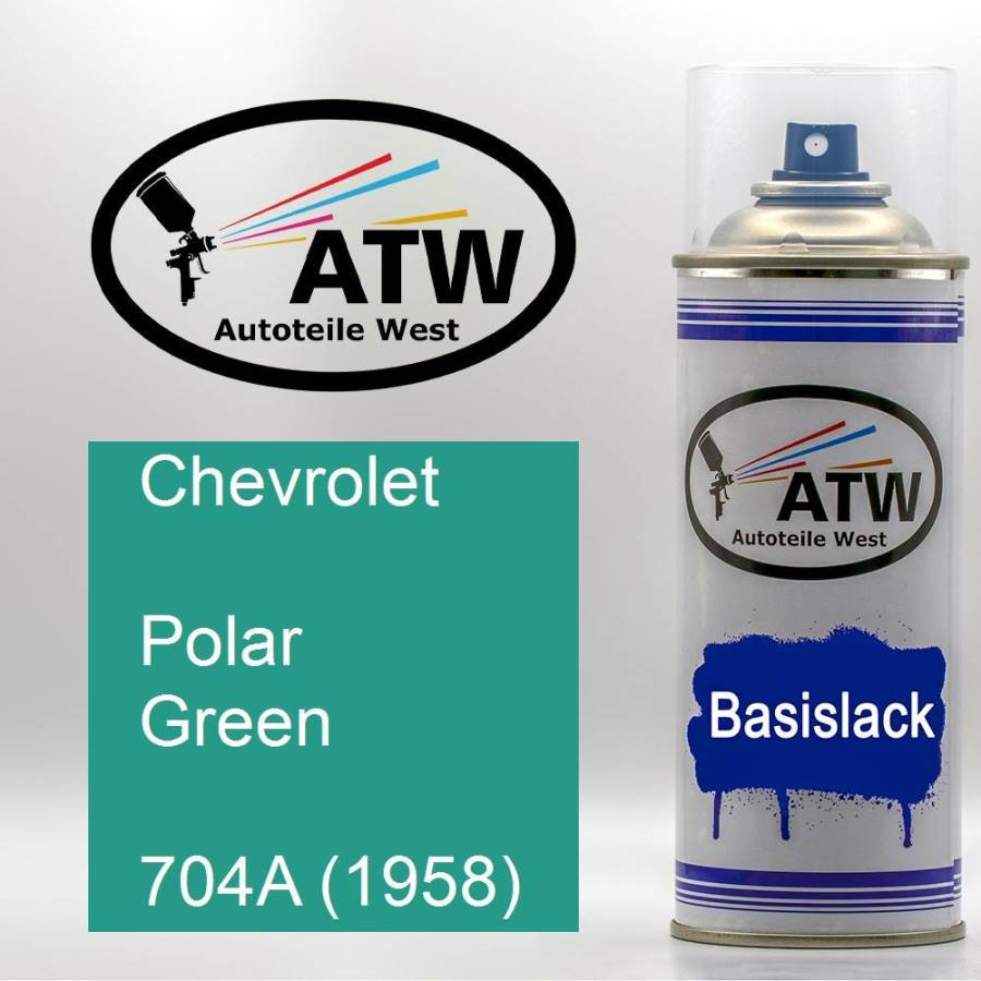 Chevrolet, Polar Green, 704A (1958): 400ml Sprühdose, von ATW Autoteile West.